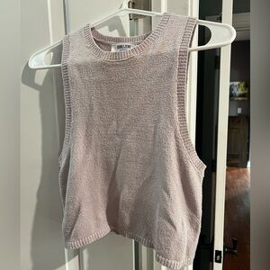 Cropped sweater tank cream size medium crop top